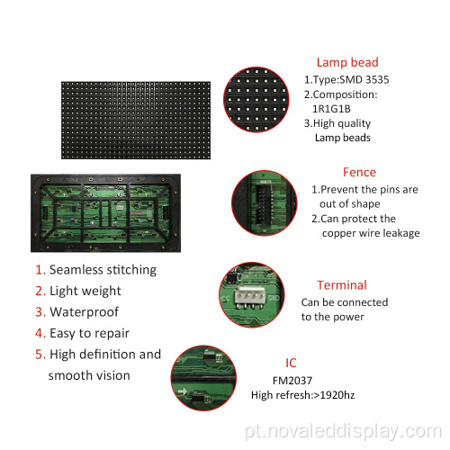 Módulo de parede de vídeo LED SMD3535 P10 para exteriores Empresas